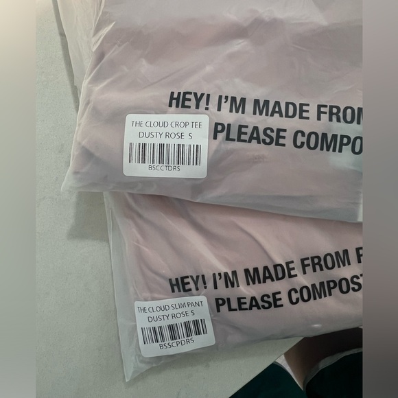 Bumpsuit The Cloud Crop Tee & Slim Pant- Loungewear- Dusty Rose, Small- NWT - Picture 6 of 7